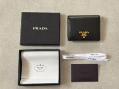 【箱/リボン/封筒付き】PRADA サフィアーノ 2つ折り財布
