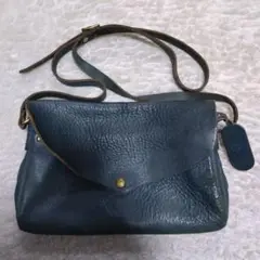 cham ダークグリーン レザー ショルダーバック　サコッシュ