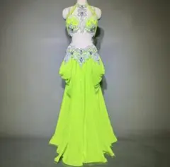 ネオンイエローベリーダンスセットアップ