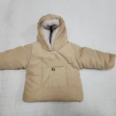 BONTON風　小人コートベージュ フード付き 中綿コート