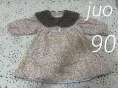 【juo】90サイズ 花柄ワンピース 2点セット つけ襟