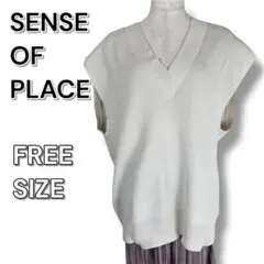 Sense of Place☆ニットベスト☆オーバーサイズ※F∕アイボリー∕美品