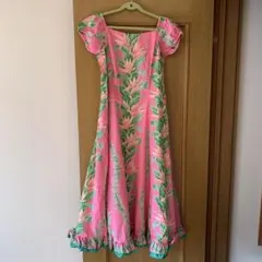 ♡*♡様 フラダンス用ドレス ピンクと緑の花柄