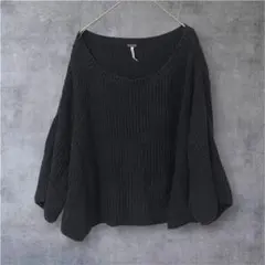 CYAN TOKYO 長袖 ブラック チュールコンビフロントスリット トップス
