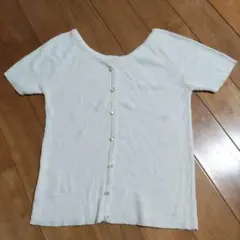 MERCURYDUO　マーキュリーデュオ 2WAYリブ半袖ニット オフホワイト