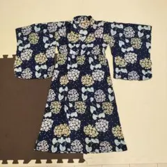 petit main 浴衣 ネイビー 紫陽花柄 110のサムネイル