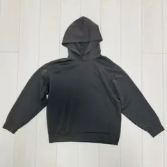 【GU】ダブルフェイス パーカー グレー M オーバーサイズ 紐なし
