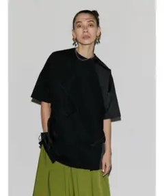 ターンオーバーカットTシャツ ブラック 38サイズ u590のサムネイル