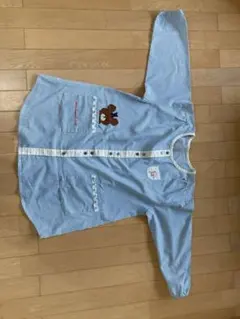 くまのがっこう青いストライプエプロン