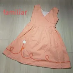 familiar ファミリア ノースリーブワンピース　130 オレンジ色