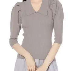 SNIDEL ニットカラーパフスリリブプルオーバー MOC