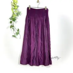 Gabardine K.T ギャバジンKT ロングスカート プリーツ M フレア