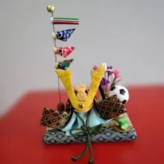 端午の節句　子供の日　兜　鯉のぼり　菖蒲　柏餅　収納箱付き　クレイ ハンドメイド