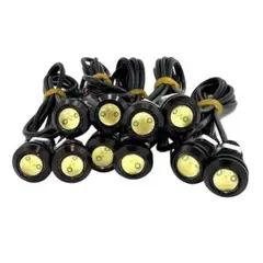 12V LED デイライト イーグルアイ 18mm 10個セット ホワイト発光