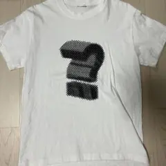 ホワイト クエスチョンマーク プリント Tシャツ