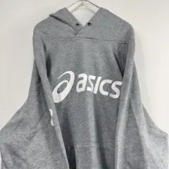 asics アシックス フード付ロゴパーカー グレー