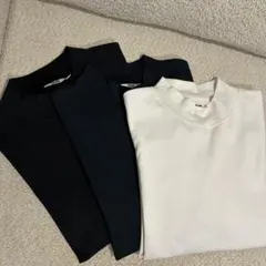 UNIQLO　ブラッシュドモックネックTシャツ　XL　3色セット（白、紺、黒）