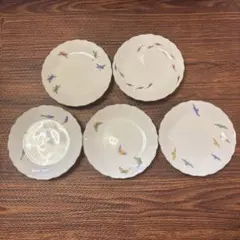 小皿 5枚セット 縁金彩 昆虫・鳥モチーフのサムネイル
