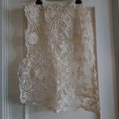 セルコン　ヴィンテージ 花柄 レースカバー　53x142　クリーム色