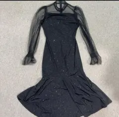 結婚式 お呼ばれドレス ブラック マーメイド ロングスカート