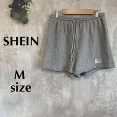 シーイン　♡ショートパンツ　ロゴワッペン　スウェット　グレー　ウエストゴム