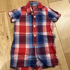 Baby gapチェック柄半袖ロンパース　3-6m
