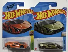 ホットウィール　ランボルギーニ　シアン　2台セットのサムネイル