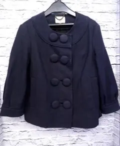 ◆3.1PhillipLimフリップリム ポンチョ風 ショート丈 Pコート 2紺のサムネイル