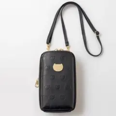 雑誌付録：ツモリチサト　スマホショルダーバッグ　ブラック　黒　猫　ネコ　可愛い