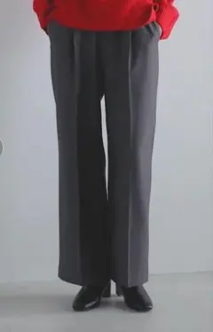 新品　GLOBAL WORK あったかスッキリイージーパンツ　チャコールグレー