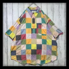 【90s ORVIS】パッチワーク柄シャツ☆プルオーバー☆オーバーサイズ☆2XLのサムネイル
