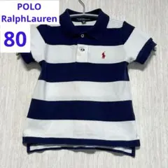 POLO Ralph Lauren ポロシャツ ネイビー/ホワイト　80㎝