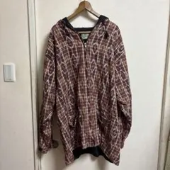 POPOL VUH チェック柄フード付きパーカー XL