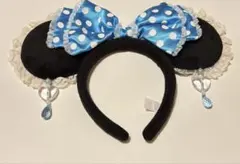 ディズニーランド シー ミニーカチューシャ イヤリングチャーム付き 水色