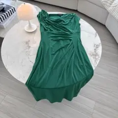 LAUREN グリーン ノースリーブワンピース