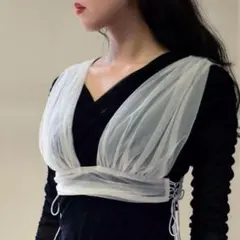 【タグ付き新品未使用】フェティコ パフスリーブ トップス 6.3万☆新品タグ付FETICOフェティコローズジャガードパフスリーブ