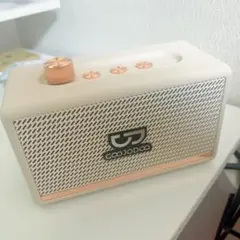 GOOJODOQ Bluetoothスピーカー レトロラジオデザイン ピンク