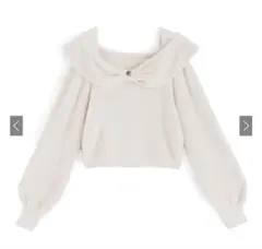 GRLリボンカラーフェザーニットトップス[ws10] アイボリー 白