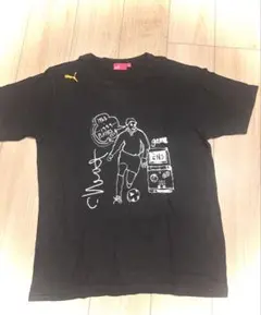 希少デザイン！PUMA プーマTシャツ L サッカー ゲームボーイ風 刺繍ロゴ
