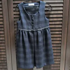 CHOPIN 　小学校受験通塾用　ネイビー系チェック ワンピース