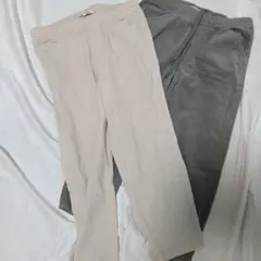 ZARA コーデュロイパンツ M グレー　クリーム　2枚セット