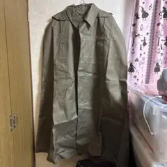 ミリタリー？　防水加工　オリーブグリーン フード付きロングコート g 52