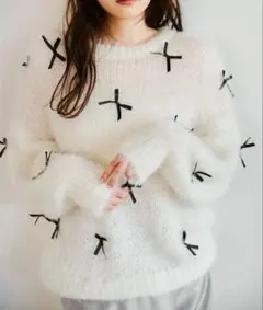 COCODEAL リボンフェザーニット