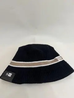 【NEW ERA】ブラック　ベージュ　ストライプ バケットハット