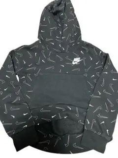 NIKE ブラック フード付きパーカー　総柄 XSサイズ