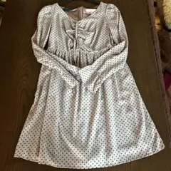 MINIMUM ベージュ ドット柄 長袖ワンピース