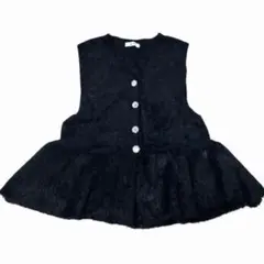しまむら　ペプラムベスト　シャギー　ジレ　ベスト　daaco コラボ　秋冬