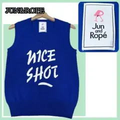 ✨美品✨ジュンアンドロペ NICE SHOTロゴ Vネックゴルフニットベスト Mのサムネイル