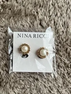 NINA RICCI パール ゴールド イヤリング