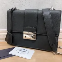 PRADA サフィアーノ チェーン ショルダーバッグ ブラック 黒 1BD034
